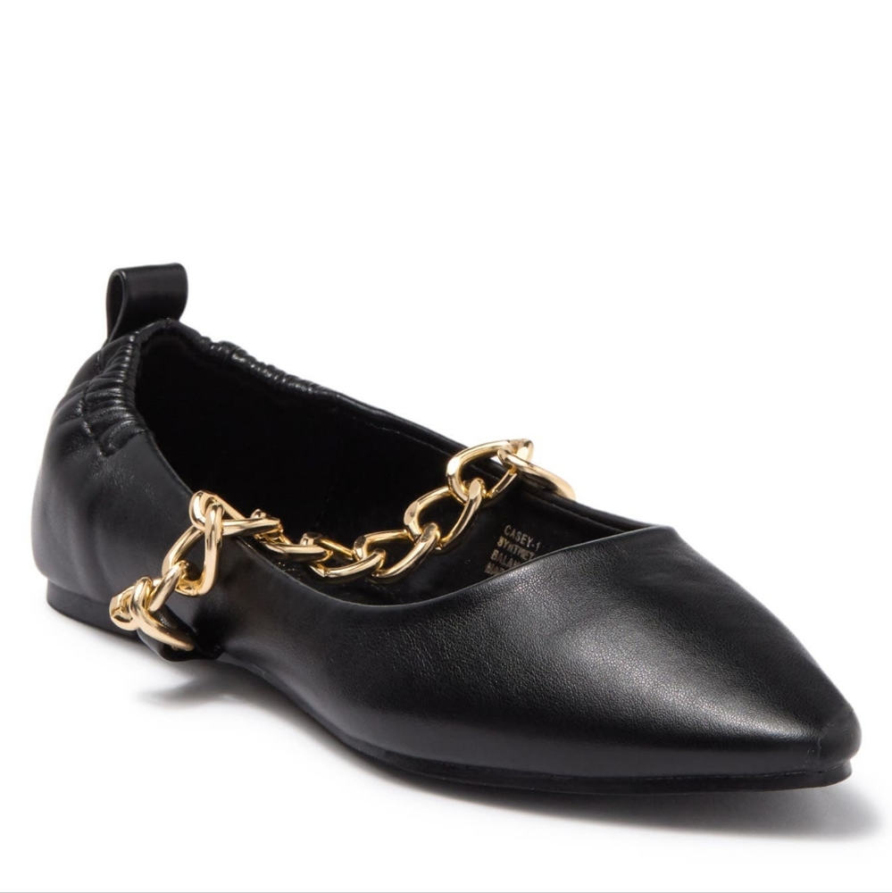 Chase + Chloe Chain Strap Ballet Flat Shoes - Size:8